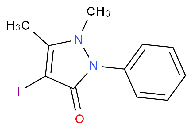 4-iodo-1,5-dimethyl-2-phenyl-2,3-dihydro-1H-pyrazol-3-one_分子结构_CAS_129-81-7