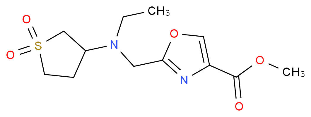 methyl 2-{[(1,1-dioxidotetrahydro-3-thienyl)(ethyl)amino]methyl}-1,3-oxazole-4-carboxylate_分子结构_CAS_)