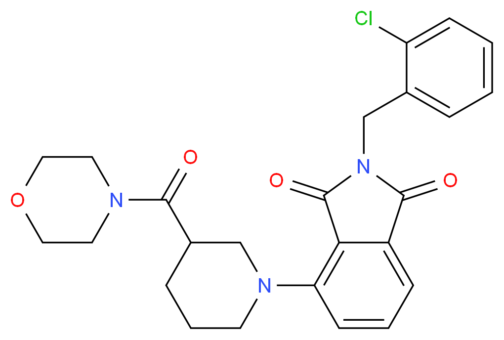 2-(2-chlorobenzyl)-4-[3-(4-morpholinylcarbonyl)-1-piperidinyl]-1H-isoindole-1,3(2H)-dione_分子结构_CAS_)