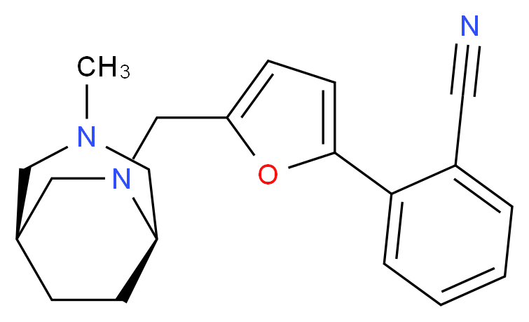 2-(5-{[(1S*,5R*)-3-methyl-3,6-diazabicyclo[3.2.2]non-6-yl]methyl}-2-furyl)benzonitrile_分子结构_CAS_)