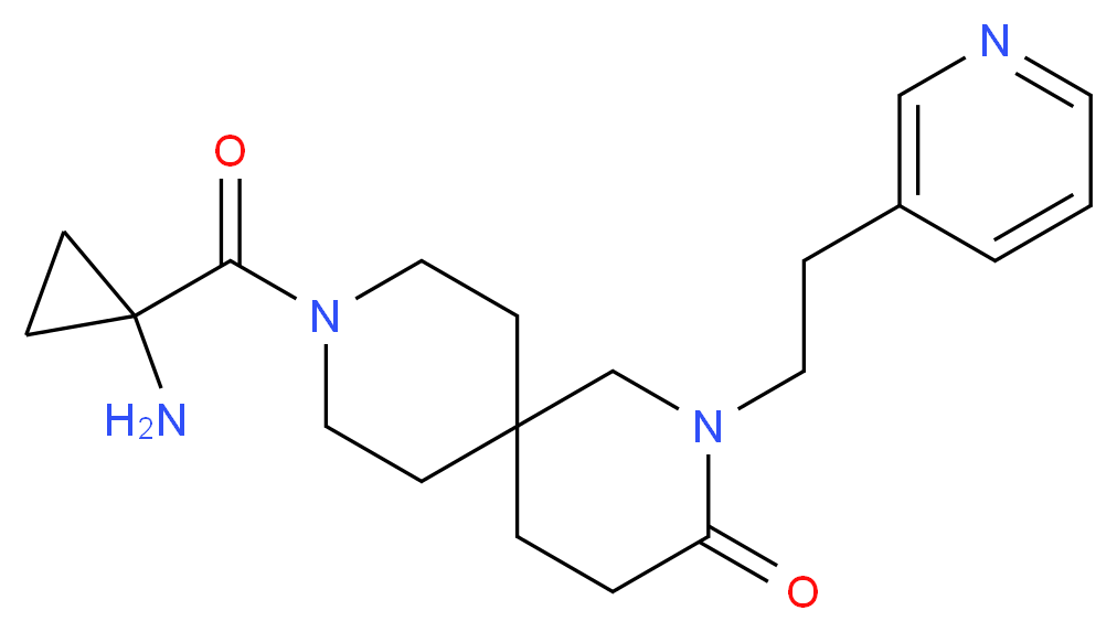 9-[(1-aminocyclopropyl)carbonyl]-2-(2-pyridin-3-ylethyl)-2,9-diazaspiro[5.5]undecan-3-one_分子结构_CAS_)