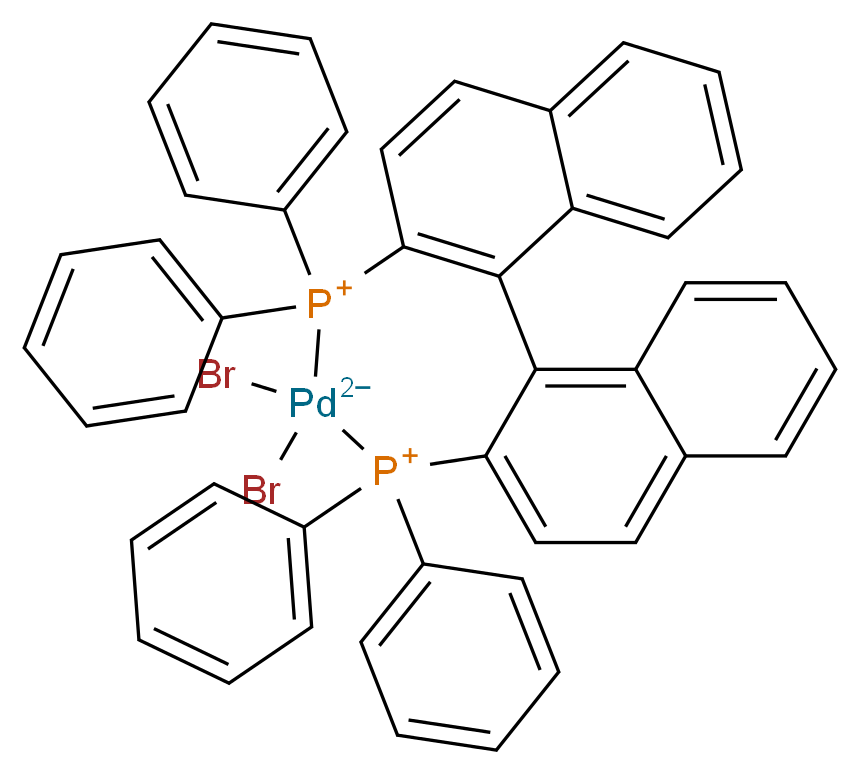 Dibromo[2,2'-bis(diphenylphosphino)-1,1'-binaphthyl]palladium(II)_分子结构_CAS_366488-99-5)