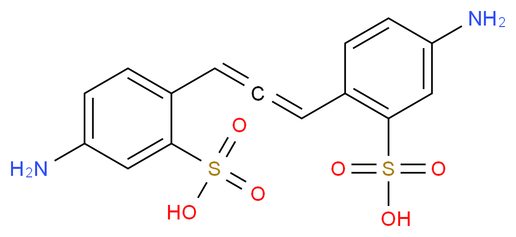 5-amino-2-[3-(4-amino-2-sulfophenyl)propa-1,2-dien-1-yl]benzene-1-sulfonic acid_分子结构_CAS_93981-21-2