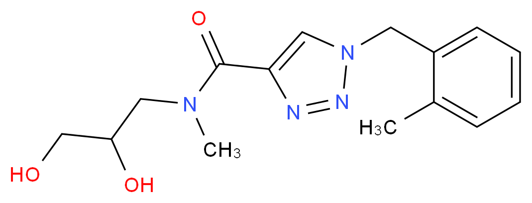 N-(2,3-dihydroxypropyl)-N-methyl-1-(2-methylbenzyl)-1H-1,2,3-triazole-4-carboxamide_分子结构_CAS_)