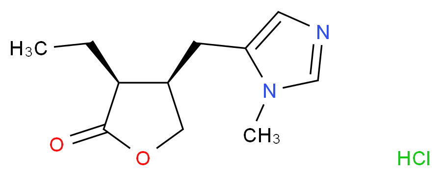 (3S,4R)-3-ethyl-4-[(1-methyl-1H-imidazol-5-yl)methyl]oxolan-2-one hydrochloride_分子结构_CAS_54-71-7