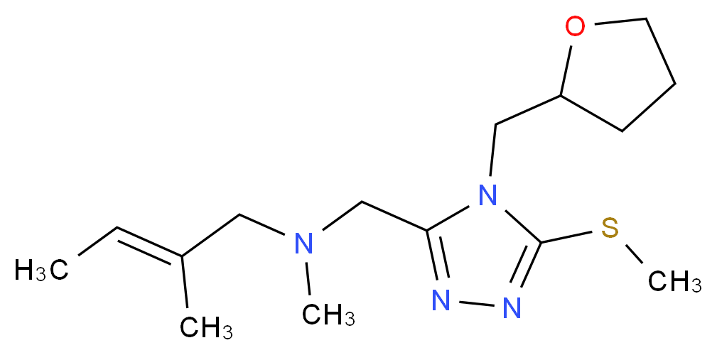 (2E)-N,2-dimethyl-N-{[5-(methylthio)-4-(tetrahydro-2-furanylmethyl)-4H-1,2,4-triazol-3-yl]methyl}-2-buten-1-amine_分子结构_CAS_)