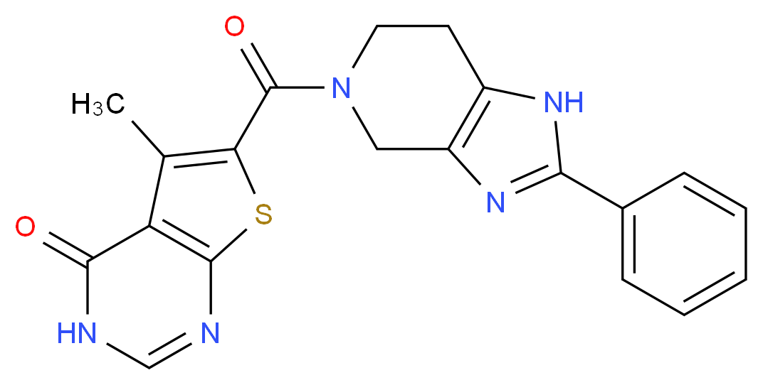 5-methyl-6-[(2-phenyl-1,4,6,7-tetrahydro-5H-imidazo[4,5-c]pyridin-5-yl)carbonyl]thieno[2,3-d]pyrimidin-4(3H)-one_分子结构_CAS_)