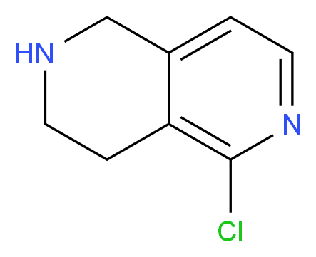 5-chloro-1,2,3,4-tetrahydro-2,6-naphthyridine_分子结构_CAS_1029720-16-8