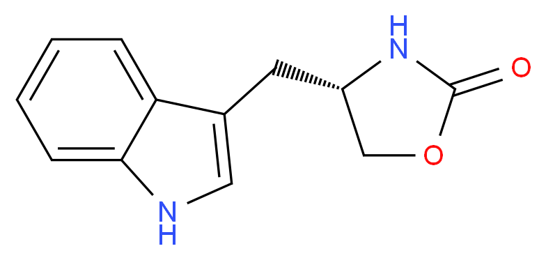 (S)-(+)-4-(1H-吲哚-3-甲基)-2-噁唑烷酮_分子结构_CAS_152153-01-0)