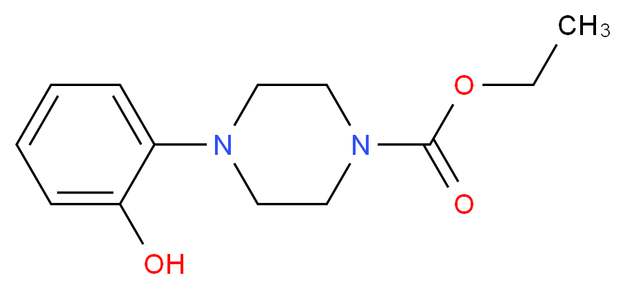 ethyl 4-(2-hydroxyphenyl)piperazine-1-carboxylate_分子结构_CAS_67915-00-8