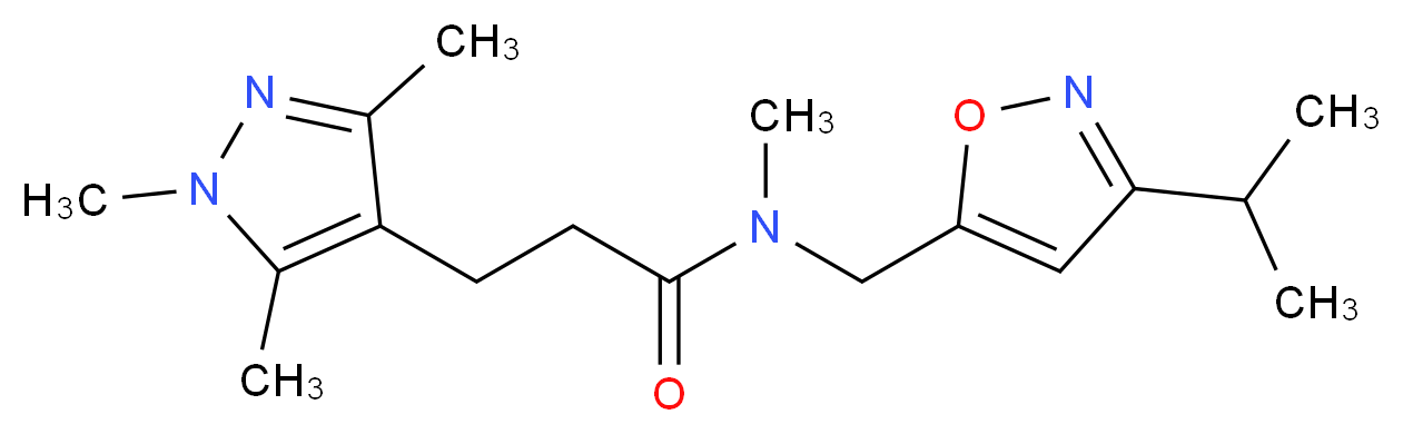N-[(3-isopropylisoxazol-5-yl)methyl]-N-methyl-3-(1,3,5-trimethyl-1H-pyrazol-4-yl)propanamide_分子结构_CAS_)