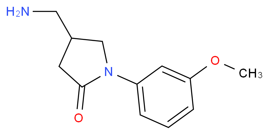 4-Aminomethyl-1-(3-methoxy-phenyl)-pyrrolidin-2-one_分子结构_CAS_)
