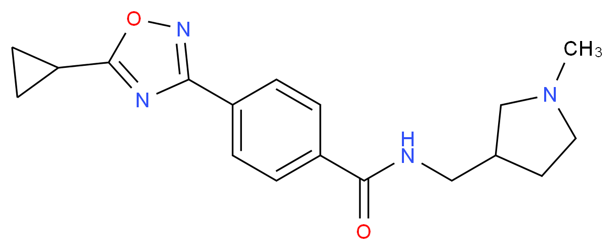 4-(5-cyclopropyl-1,2,4-oxadiazol-3-yl)-N-[(1-methylpyrrolidin-3-yl)methyl]benzamide_分子结构_CAS_)