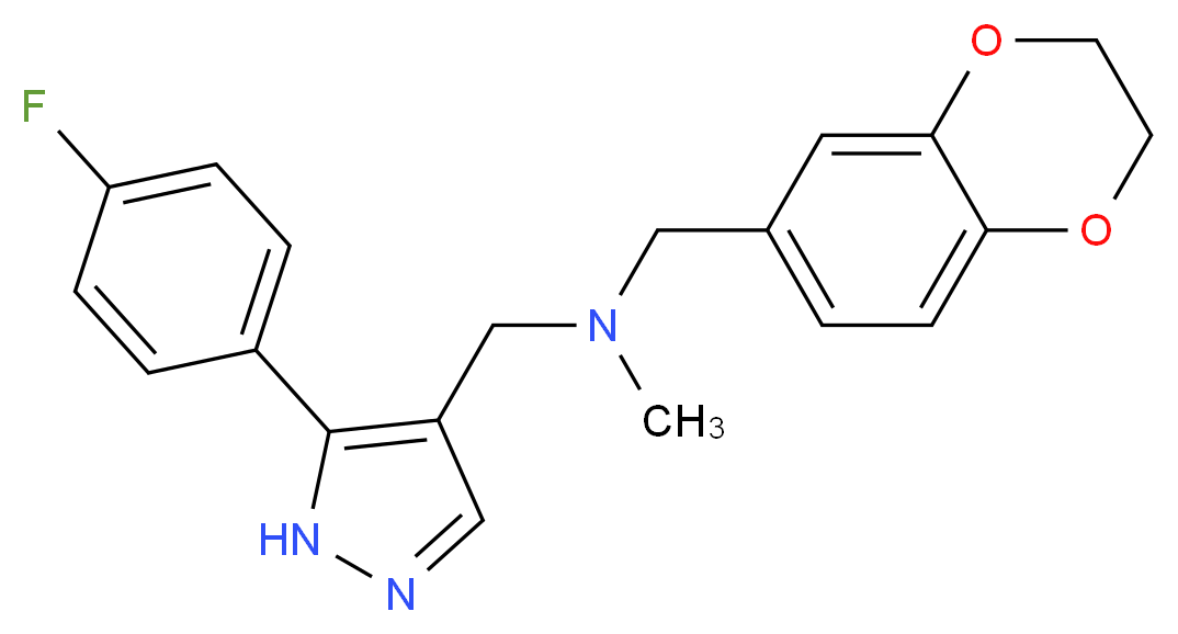 (2,3-dihydro-1,4-benzodioxin-6-ylmethyl){[5-(4-fluorophenyl)-1H-pyrazol-4-yl]methyl}methylamine_分子结构_CAS_)