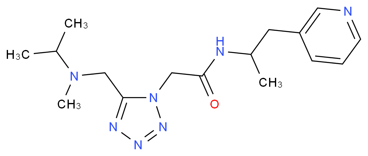 2-(5-{[isopropyl(methyl)amino]methyl}-1H-tetrazol-1-yl)-N-[1-methyl-2-(3-pyridinyl)ethyl]acetamide_分子结构_CAS_)