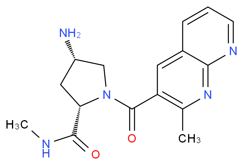 (2S,4S)-4-amino-N-methyl-1-[(2-methyl-1,8-naphthyridin-3-yl)carbonyl]pyrrolidine-2-carboxamide_分子结构_CAS_)