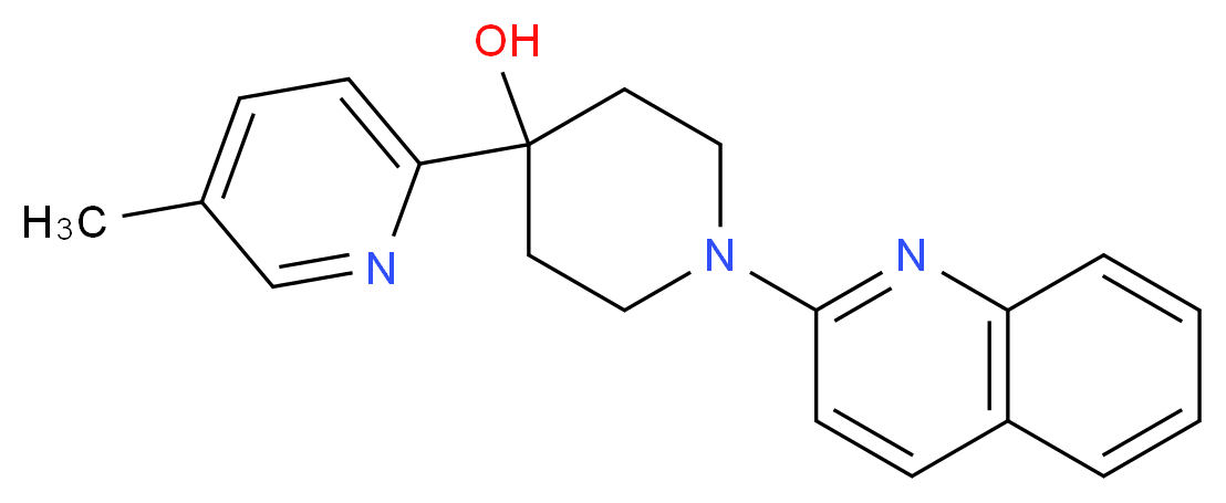 4-(5-methylpyridin-2-yl)-1-quinolin-2-ylpiperidin-4-ol_分子结构_CAS_)