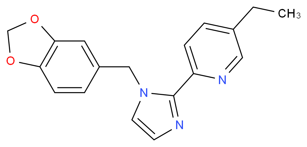 2-[1-(1,3-benzodioxol-5-ylmethyl)-1H-imidazol-2-yl]-5-ethylpyridine_分子结构_CAS_)