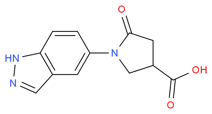 1-(1H-indazol-5-yl)-5-oxopyrrolidine-3-carboxylic acid_分子结构_CAS_)