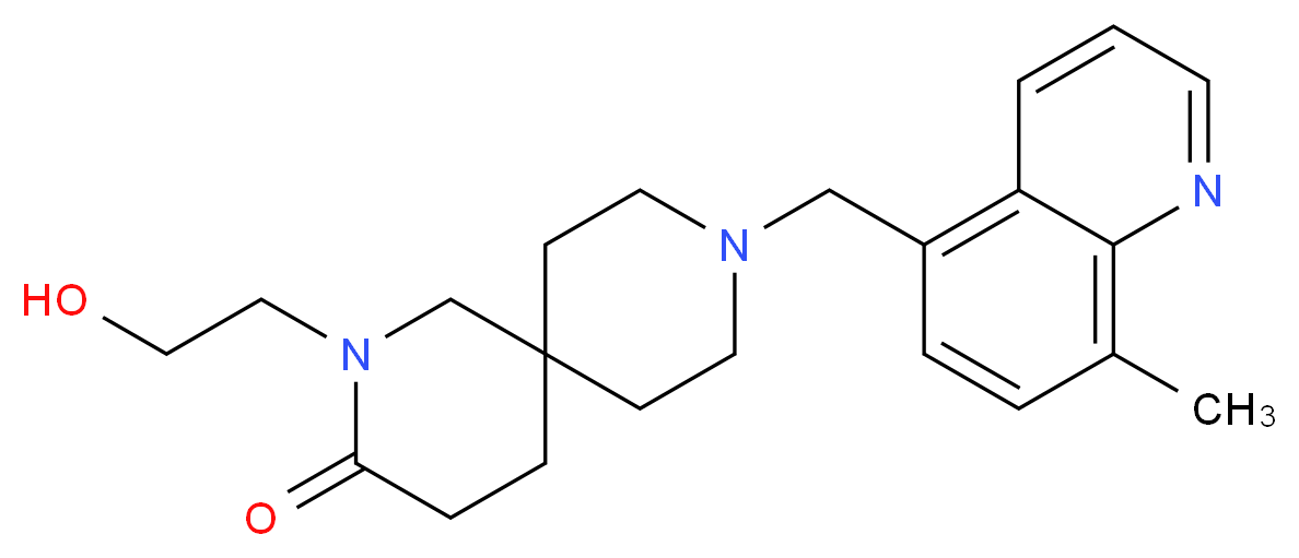 2-(2-hydroxyethyl)-9-[(8-methylquinolin-5-yl)methyl]-2,9-diazaspiro[5.5]undecan-3-one_分子结构_CAS_)