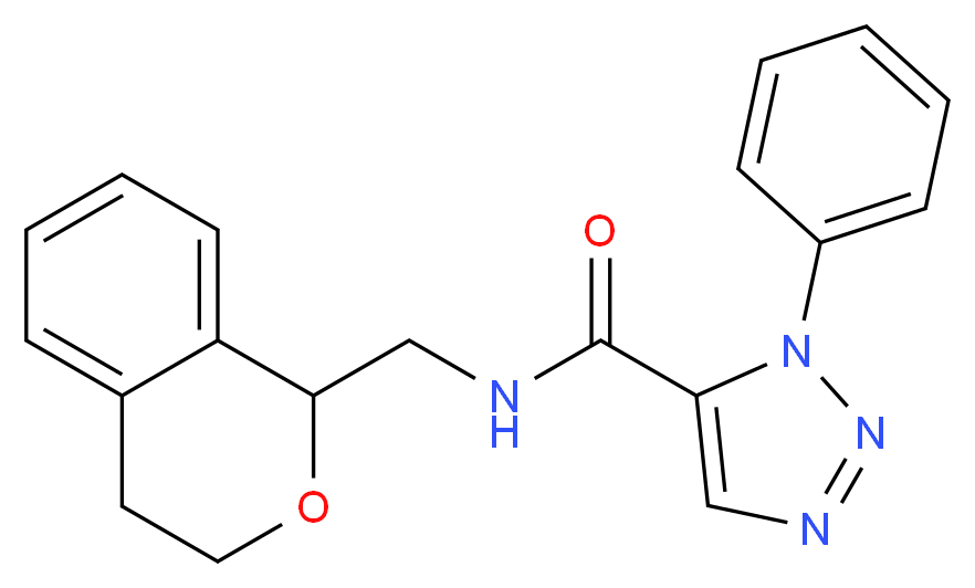 N-(3,4-dihydro-1H-isochromen-1-ylmethyl)-1-phenyl-1H-1,2,3-triazole-5-carboxamide_分子结构_CAS_)