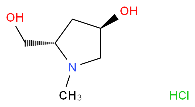 (3R,5S)-5-(hydroxymethyl)-1-methylpyrrolidin-3-ol hydrochloride_分子结构_CAS_107746-24-7