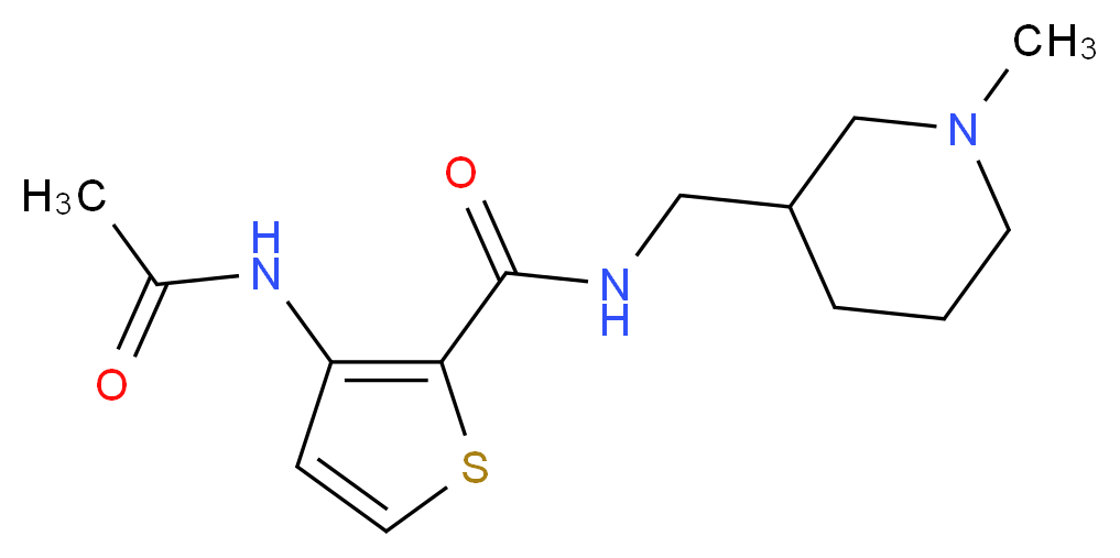 3-(acetylamino)-N-[(1-methylpiperidin-3-yl)methyl]thiophene-2-carboxamide_分子结构_CAS_)