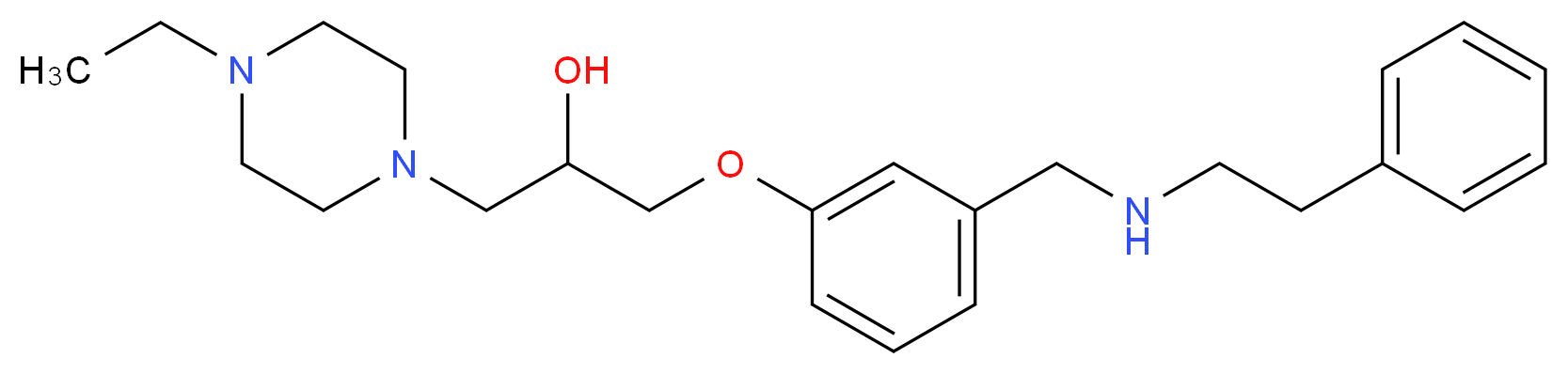 1-(4-ethyl-1-piperazinyl)-3-(3-{[(2-phenylethyl)amino]methyl}phenoxy)-2-propanol_分子结构_CAS_)