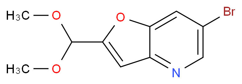 6-bromo-2-(dimethoxymethyl)furo[3,2-b]pyridine_分子结构_CAS_1186311-21-6