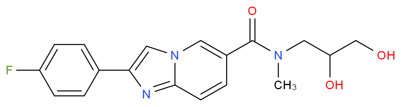 N-(2,3-dihydroxypropyl)-2-(4-fluorophenyl)-N-methylimidazo[1,2-a]pyridine-6-carboxamide_分子结构_CAS_)
