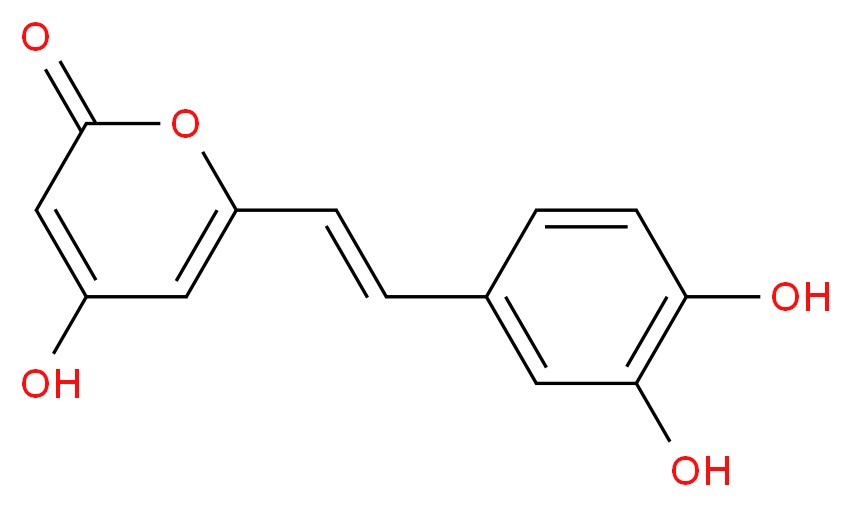6-[(E)-2-(3,4-dihydroxyphenyl)ethenyl]-4-hydroxy-2H-pyran-2-one_分子结构_CAS_555-55-5