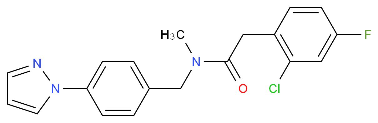 2-(2-chloro-4-fluorophenyl)-N-methyl-N-[4-(1H-pyrazol-1-yl)benzyl]acetamide_分子结构_CAS_)