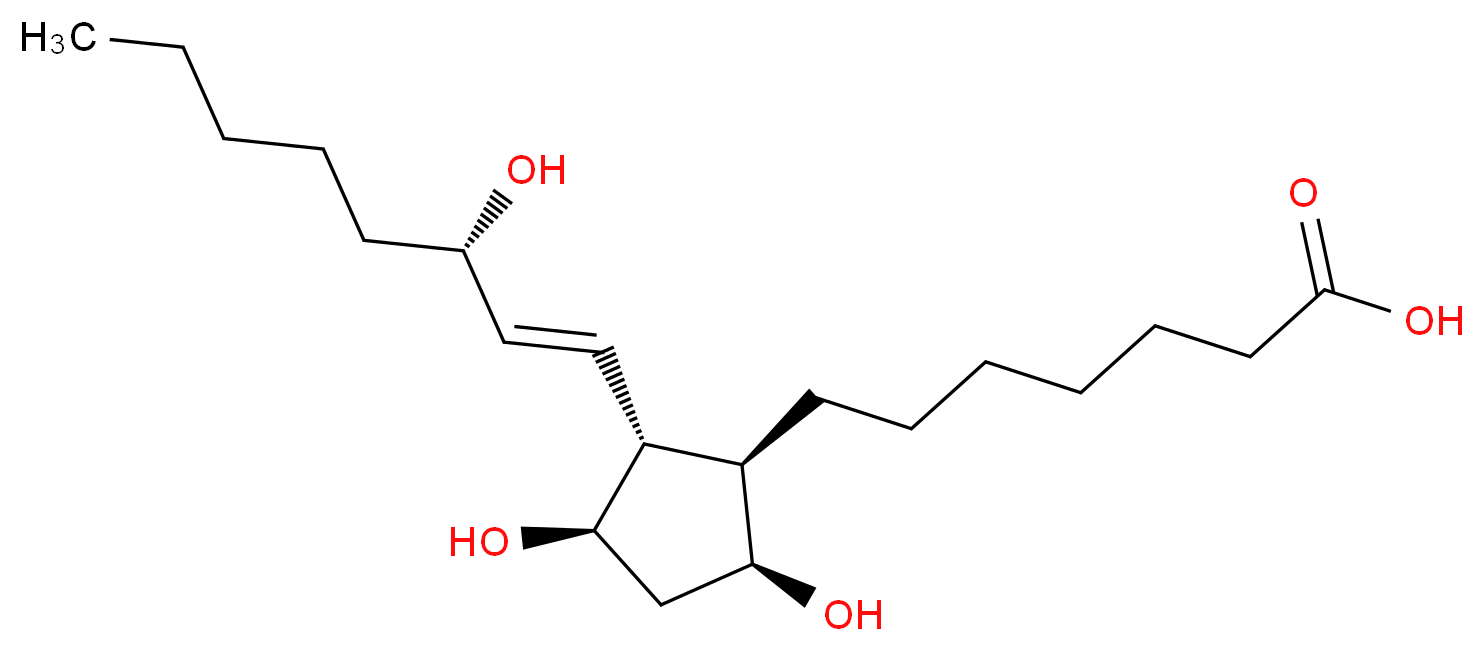 7-[(1R,2R,3R,5S)-3,5-dihydroxy-2-[(1E,3S)-3-hydroxyoct-1-en-1-yl]cyclopentyl]heptanoic acid_分子结构_CAS_745-62-0