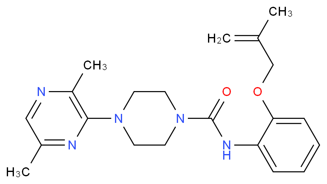 4-(3,6-dimethylpyrazin-2-yl)-N-{2-[(2-methylprop-2-en-1-yl)oxy]phenyl}piperazine-1-carboxamide_分子结构_CAS_)