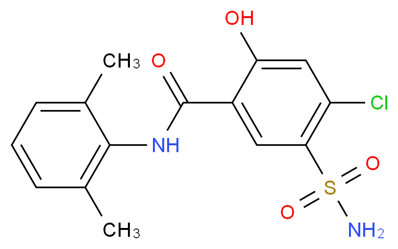 4-Chloro-N-(2,6-dimethylphenyl)-2-hydroxy-5-sulfamoylbenzamide_分子结构_CAS_14293-44-8)