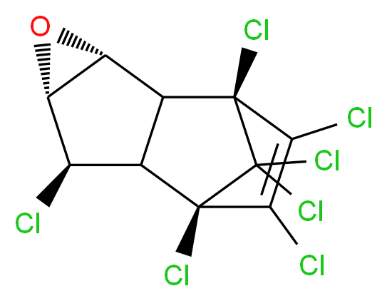 (1S,2R,3R,5R,6R,7S,8R)-1,6,8,9,10,11,11-heptachloro-4-oxatetracyclo[6.2.1.0<sup>2</sup>,<sup>7</sup>.0<sup>3</sup>,<sup>5</sup>]undec-9-ene_分子结构_CAS_28044-83-9