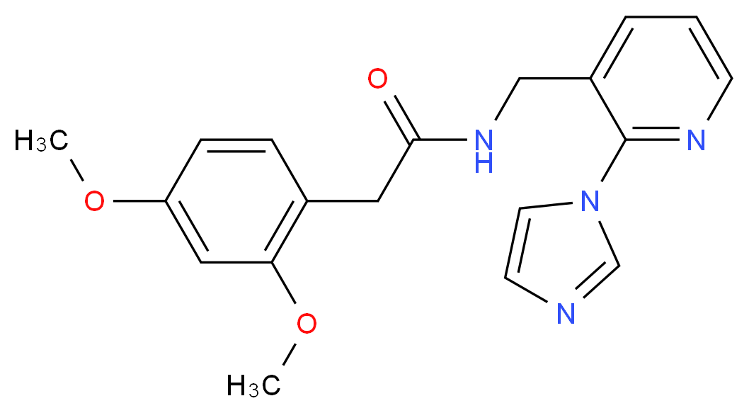 2-(2,4-dimethoxyphenyl)-N-{[2-(1H-imidazol-1-yl)pyridin-3-yl]methyl}acetamide_分子结构_CAS_)