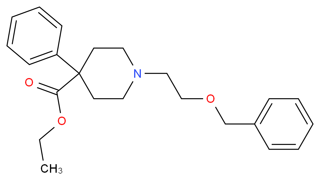 ethyl 1-[2-(benzyloxy)ethyl]-4-phenylpiperidine-4-carboxylate_分子结构_CAS_3691-78-9