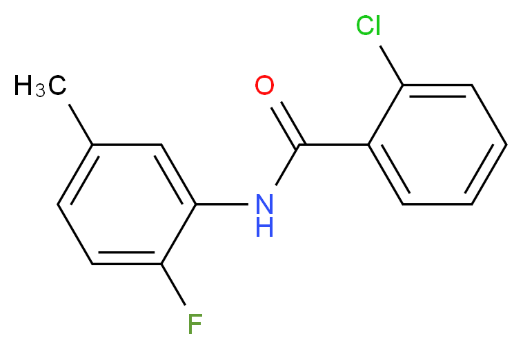 2-chloro-N-(2-fluoro-5-methylphenyl)benzamide_分子结构_CAS_923742-88-5