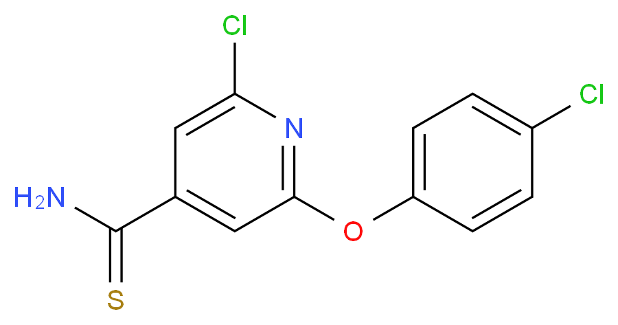 2-chloro-6-(4-chlorophenoxy)pyridine-4-carbothioamide_分子结构_CAS_266362-89-4)