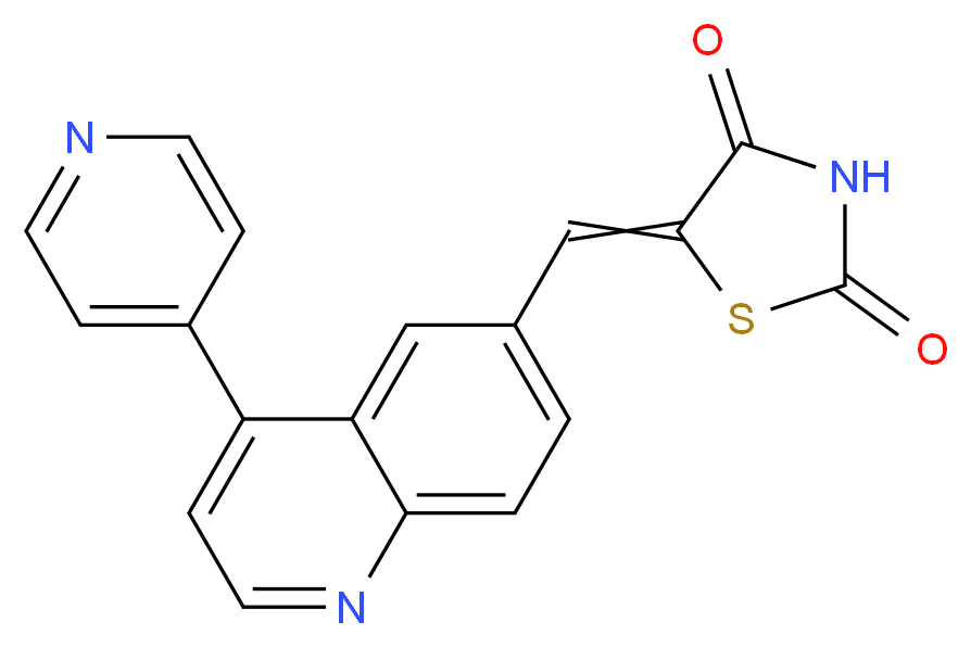 5-{[4-(pyridin-4-yl)quinolin-6-yl]methylidene}-1,3-thiazolidine-2,4-dione_分子结构_CAS_958852-01-2