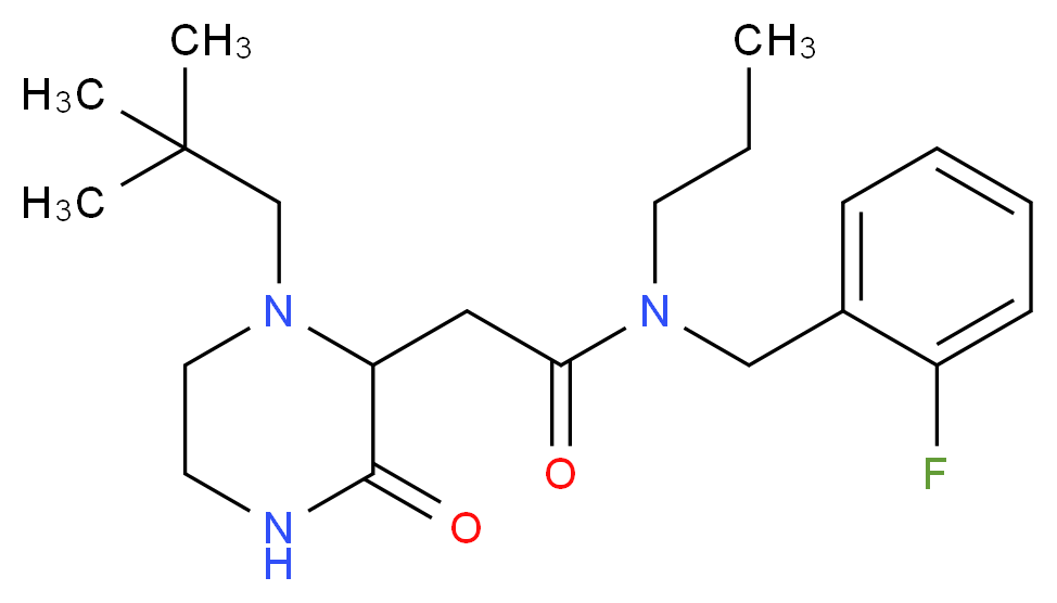 2-[1-(2,2-dimethylpropyl)-3-oxo-2-piperazinyl]-N-(2-fluorobenzyl)-N-propylacetamide_分子结构_CAS_)