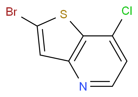 2-Bromo-7-chloro-thieno[3,2-b]pyridine_分子结构_CAS_225385-05-7)