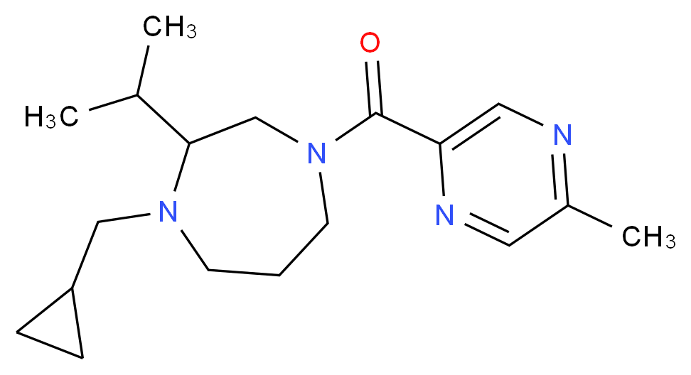 1-(cyclopropylmethyl)-2-isopropyl-4-[(5-methylpyrazin-2-yl)carbonyl]-1,4-diazepane_分子结构_CAS_)
