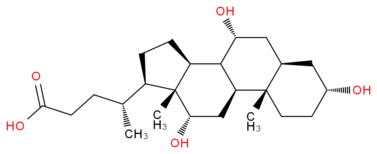 (4R)-4-[(1S,2S,5R,7R,9R,10R,11S,14R,15R,16S)-5,9,16-trihydroxy-2,15-dimethyltetracyclo[8.7.0.0^{2,7}.0^{11,15}]heptadecan-14-yl]pentanoic acid_分子结构_CAS_2464-18-8