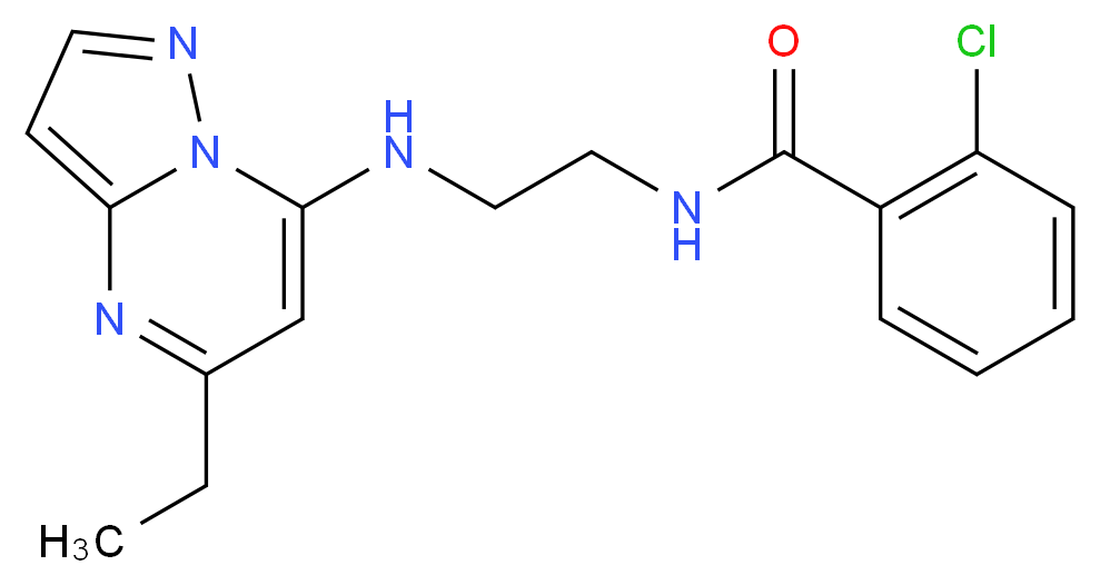 2-chloro-N-{2-[(5-ethylpyrazolo[1,5-a]pyrimidin-7-yl)amino]ethyl}benzamide_分子结构_CAS_)