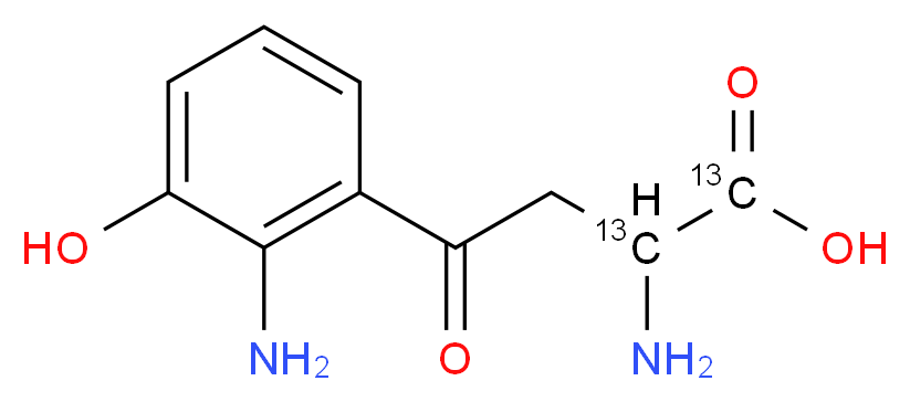 3-Hydroxy-DL-kynurenine-(butyric-1,2-13C2) dihydrobromide_分子结构_CAS_1313734-57-4)