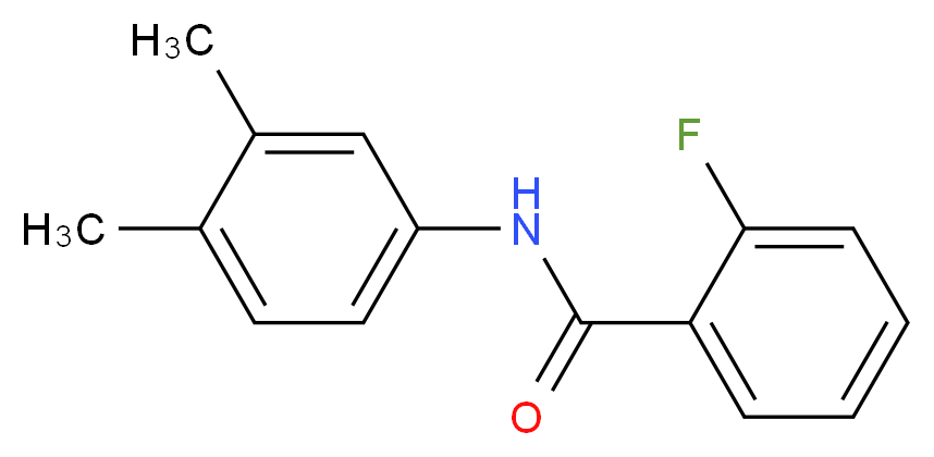 N-(3,4-dimethylphenyl)-2-fluorobenzamide_分子结构_CAS_136926-08-4