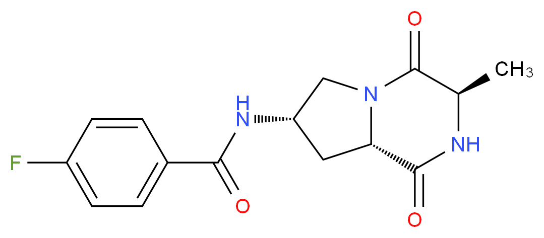 4-fluoro-N-[(3R,7S,8aS)-3-methyl-1,4-dioxooctahydropyrrolo[1,2-a]pyrazin-7-yl]benzamide_分子结构_CAS_)
