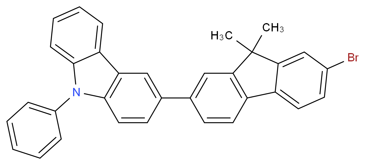 3-(7-bromo-9,9-dimethyl-9h-fluoren-2-yl)-9-phenyl-9h-carbazole_分子结构_CAS_1186644-43-8)